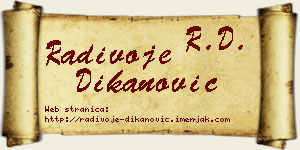 Radivoje Dikanović vizit kartica